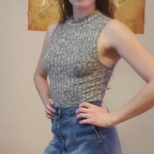 Mock Neck Sleeveless Top